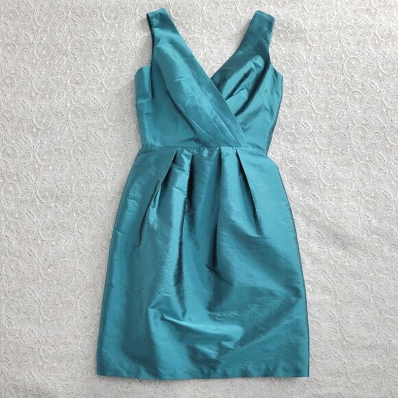 Alfred Sung Dress with Pockets Teal S - Picture 2 of 7